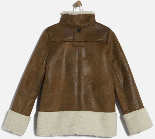 WAY by IKKS Wanderlust fake fur/-leather coat marron clair